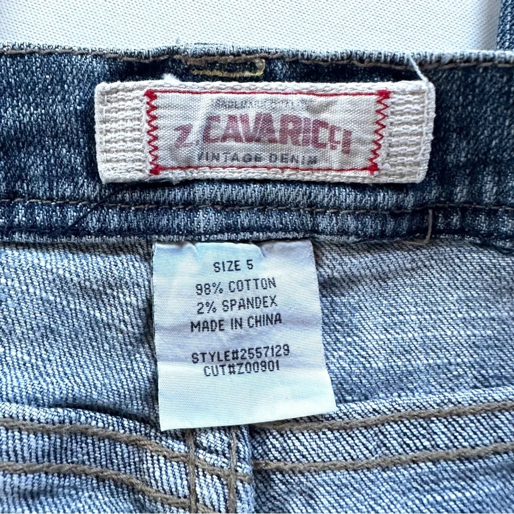 Z CAVARICCI VTG PAINTED LADY ROSE STUDDED SLOUCHY STRAIGHT LEG ANKLE JEAN Sz5